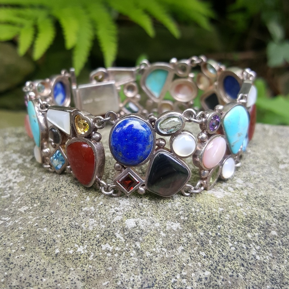 Vintage sterling gemstone bracelet